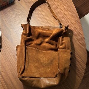 Hammitt Tan and Brown Suede Leather Bag